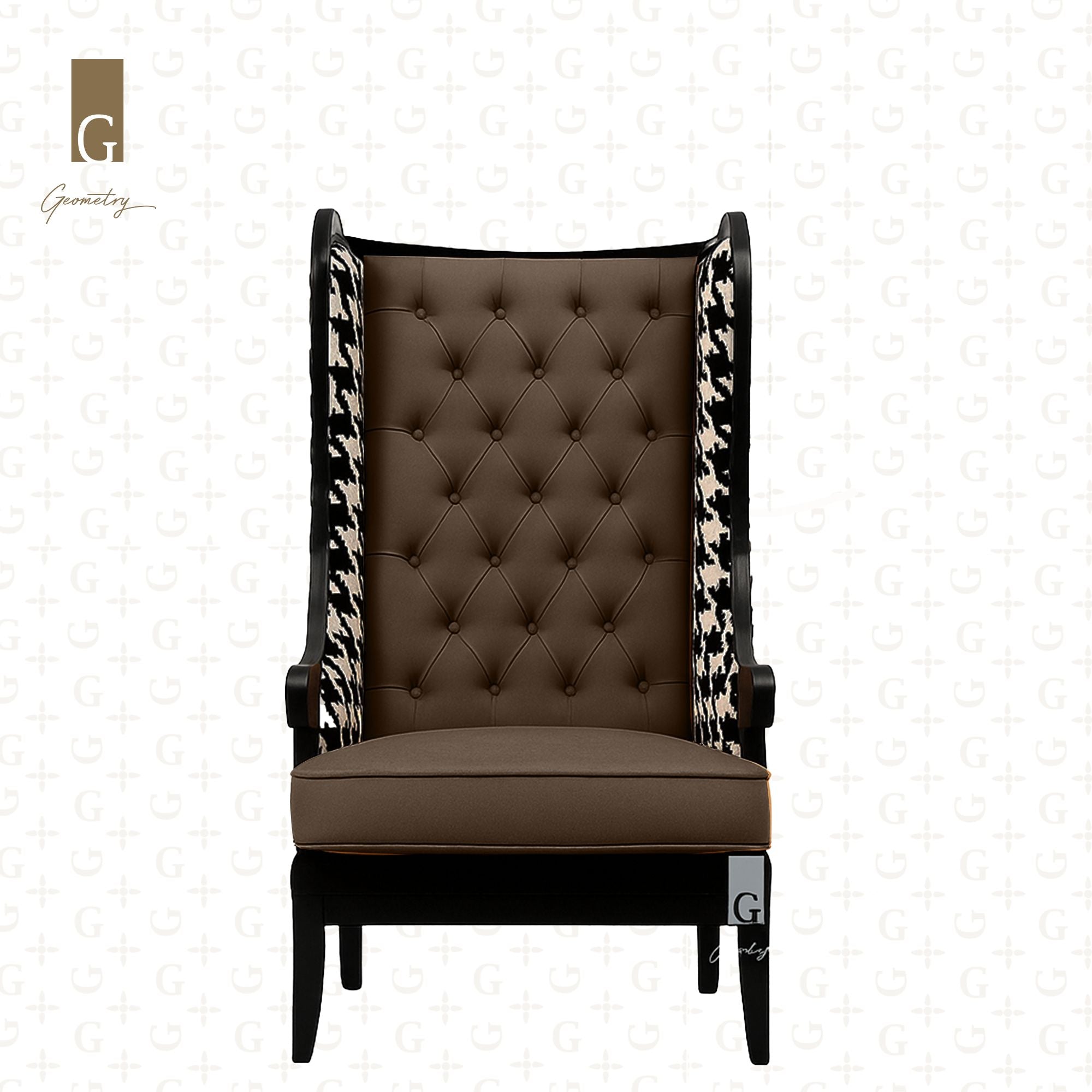 Houndstooth Wing Chair aka Checkmate