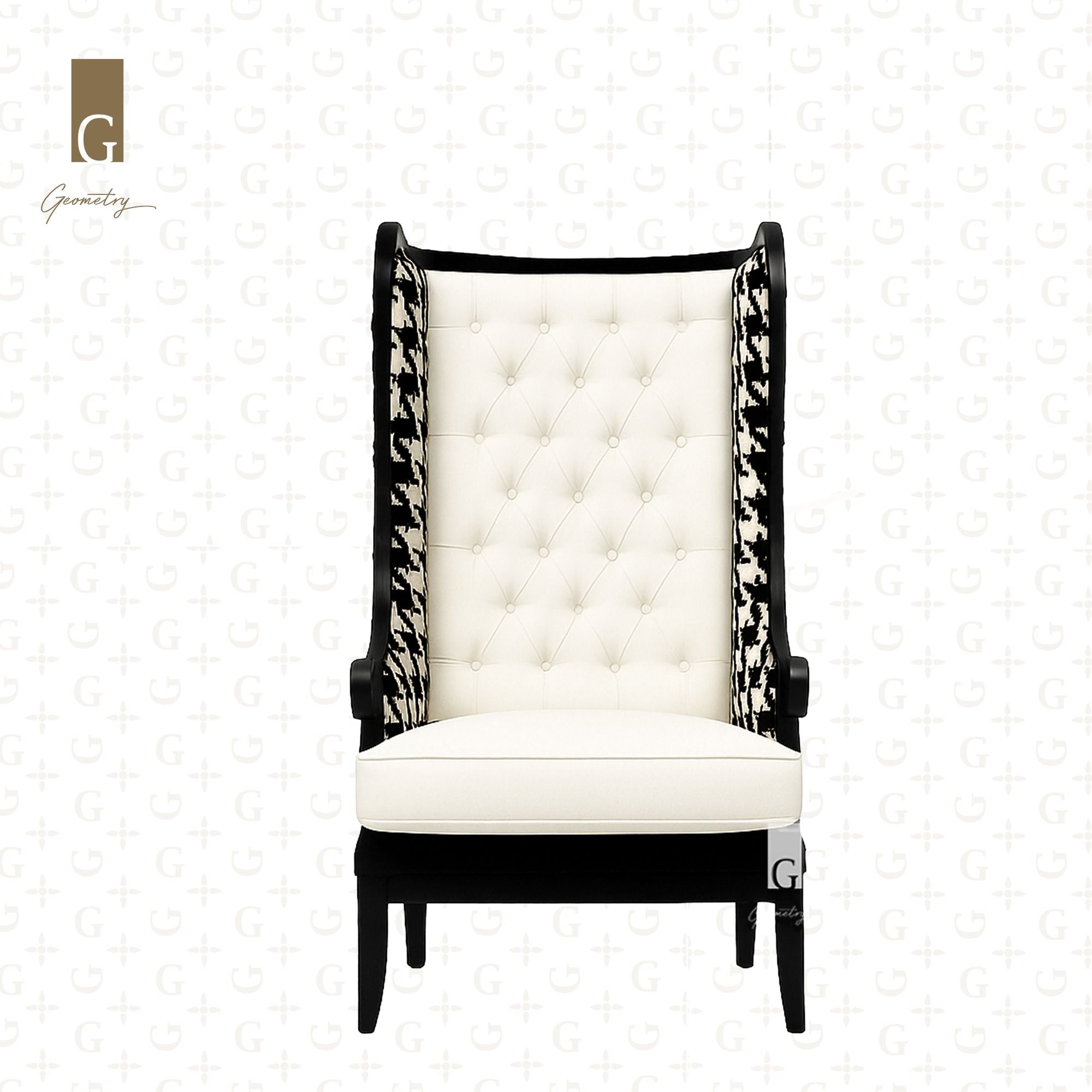 Houndstooth Wing Chair aka Checkmate