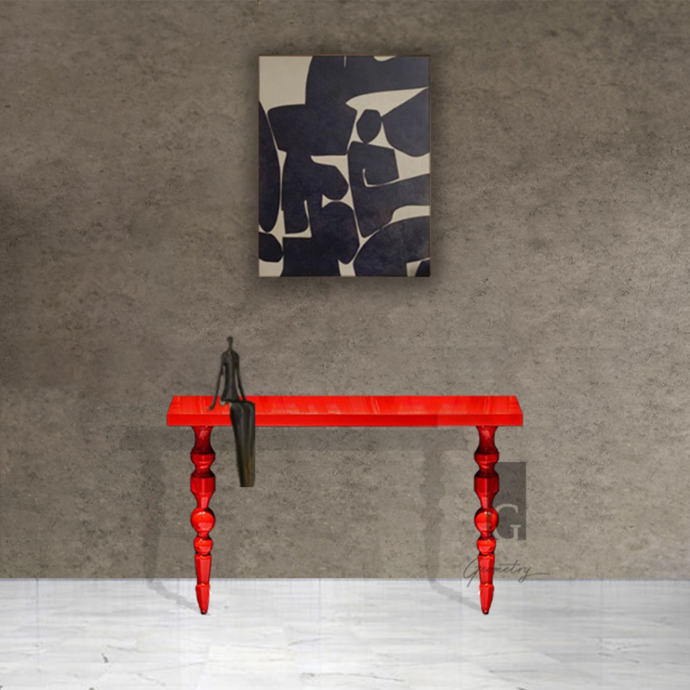 Scarlet swirl console